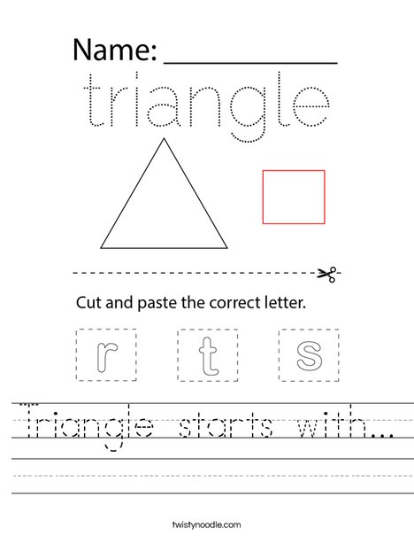 Triangle starts with... Worksheet