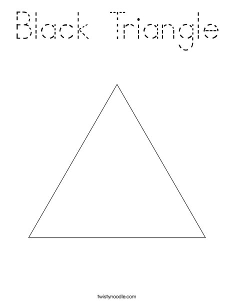 Black Triangle Coloring Page - Tracing - Twisty Noodle