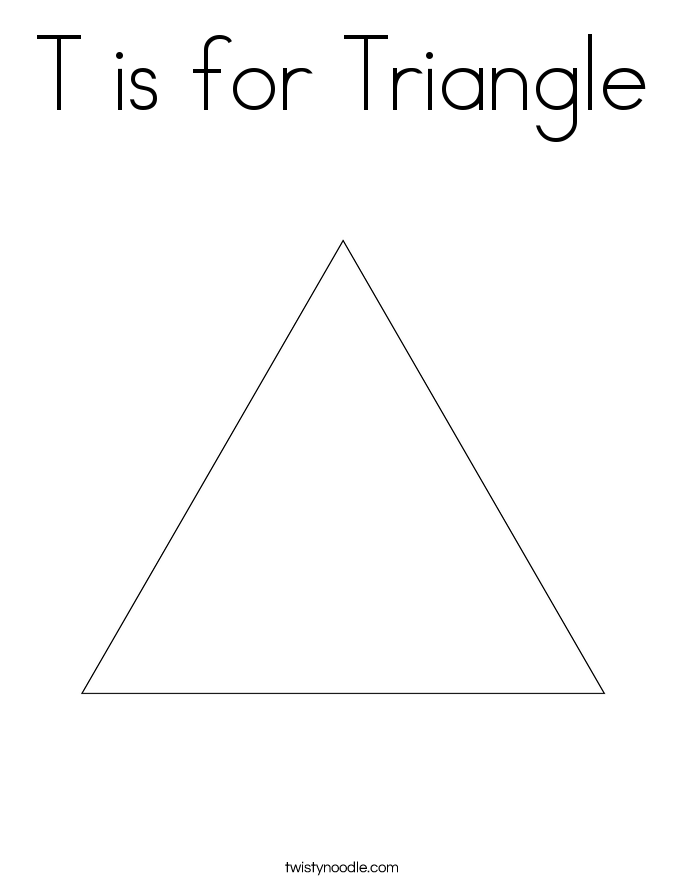 T is for Triangle Coloring Page