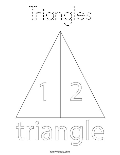Triangles Coloring Page - Tracing - Twisty Noodle