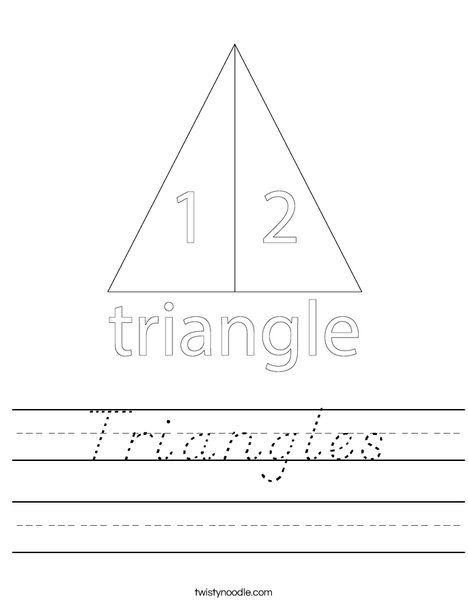 Triangles Worksheet - D'Nealian - Twisty Noodle