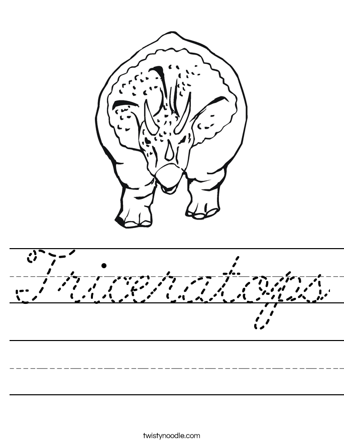 Triceratops Worksheet
