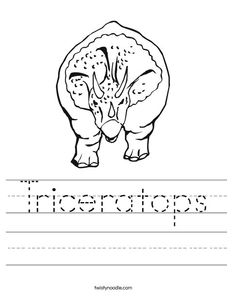 Triceratops Worksheet