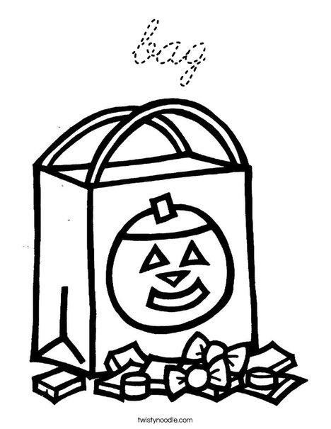 Trick or Treat Bag Coloring Page