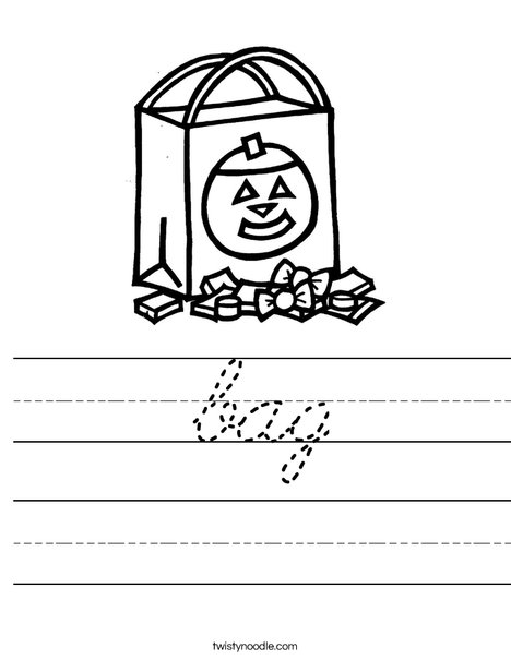 Trick or Treat Bag Worksheet