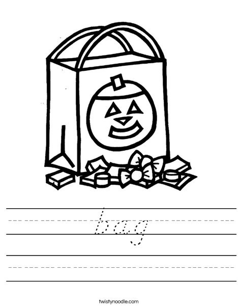 Trick or Treat Bag Worksheet