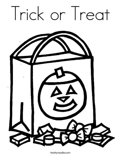 Trick or Treat Bag Coloring Page