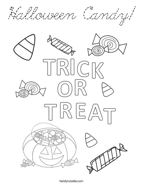 Trick or Treat Letters Coloring Page
