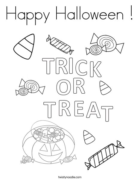 Trick or Treat Letters Coloring Page