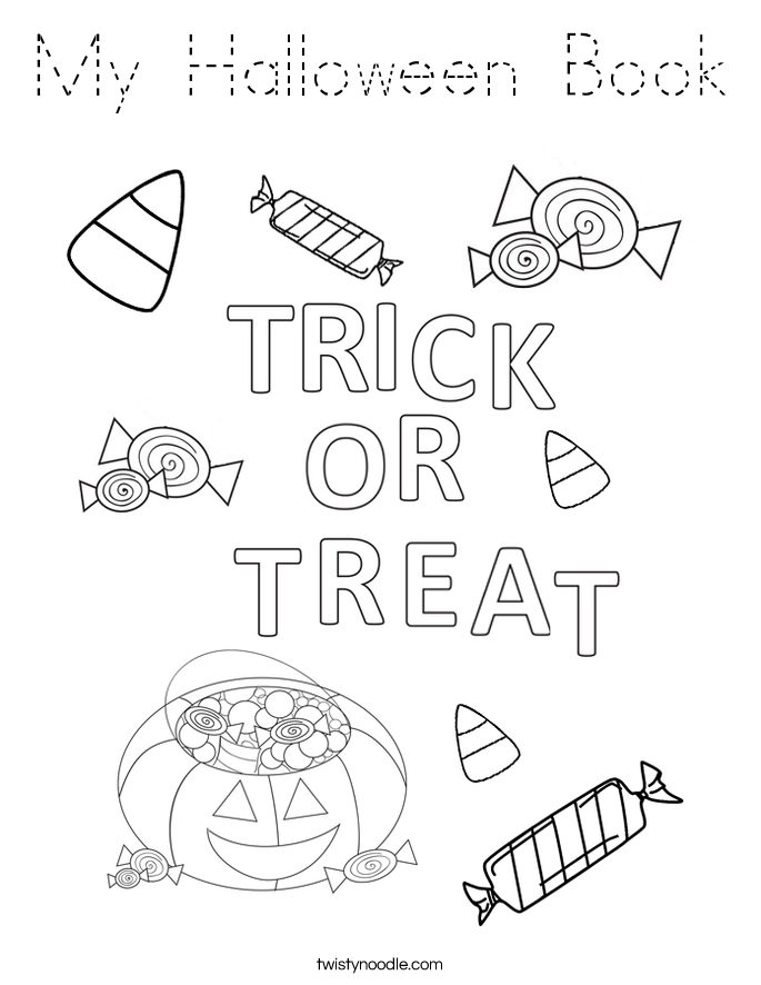My Halloween Book Coloring Page