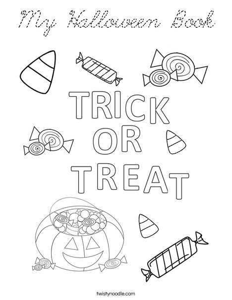 Trick or Treat Letters Coloring Page