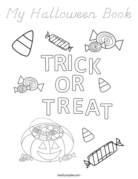 Trick or Treat Letters Coloring Page