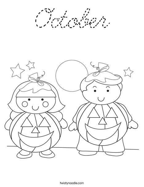 Trick or Treat Coloring Page