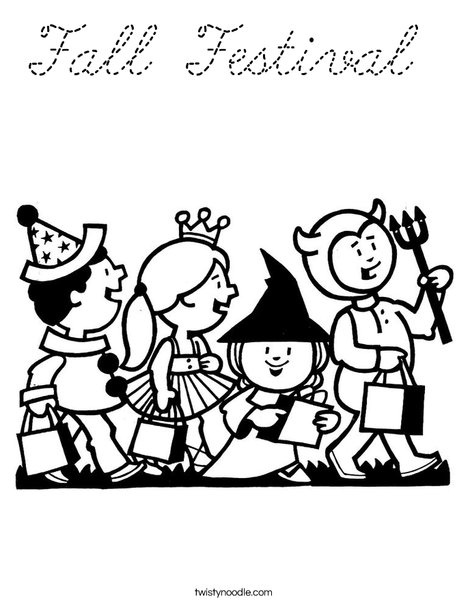 Trick or Treaters Coloring Page