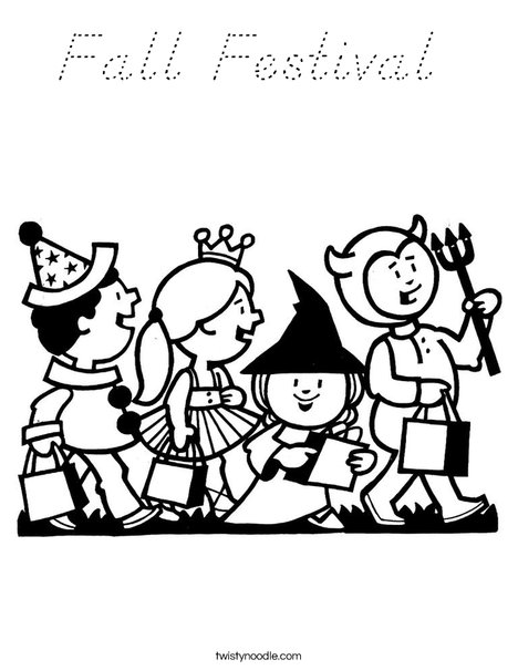 Trick or Treaters Coloring Page