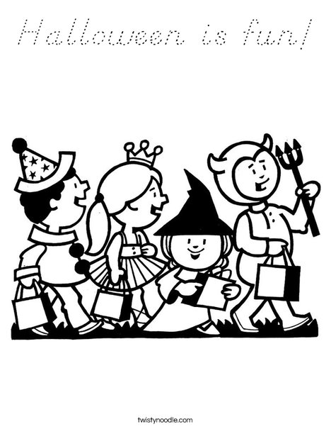 Trick or Treaters Coloring Page