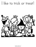 I like to trick or treat!Coloring Page