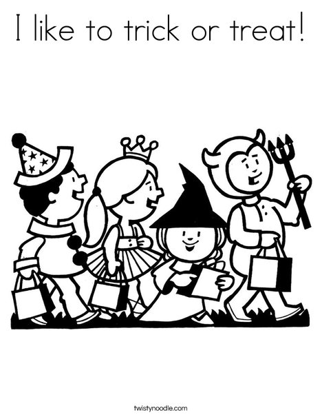 Trick or Treaters Coloring Page