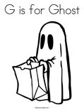 G is for Ghost Coloring Page