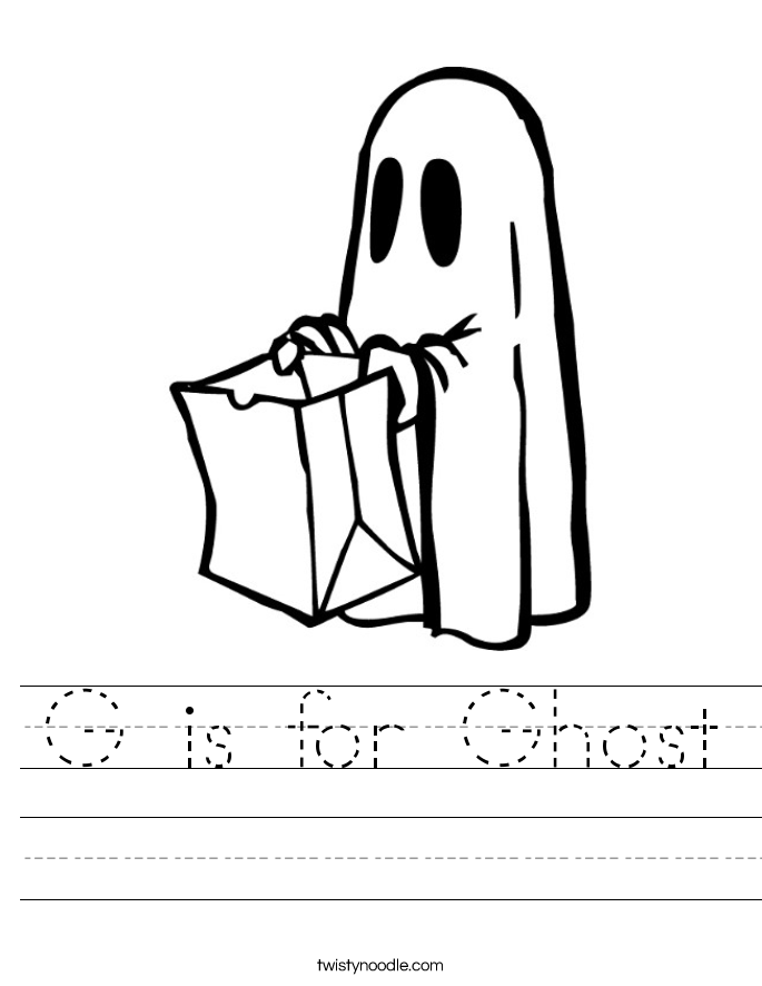 G is for Ghost Worksheet