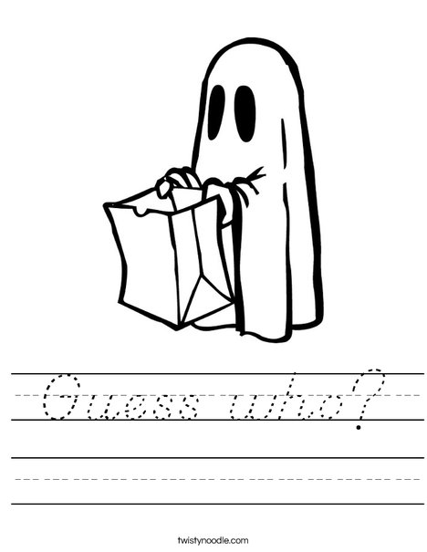 Trick or treating Ghost Worksheet