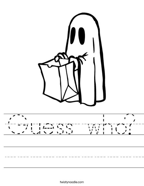 Trick or treating Ghost Worksheet