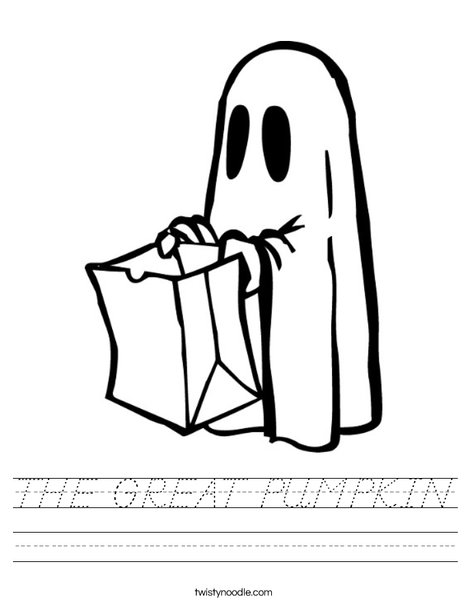 Trick or treating Ghost Worksheet