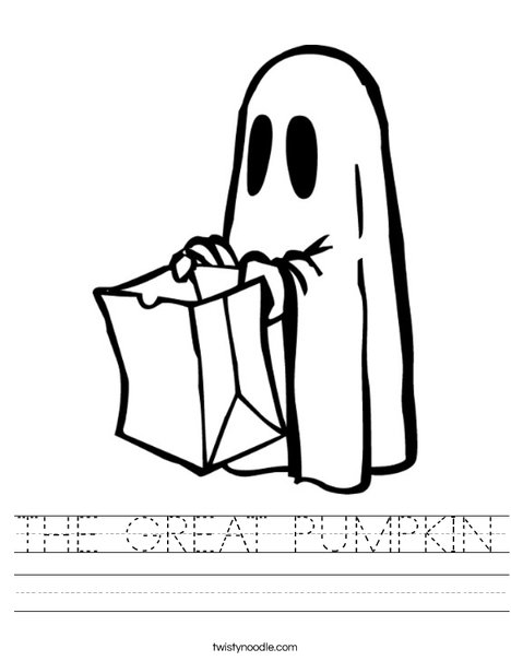 Trick or treating Ghost Worksheet