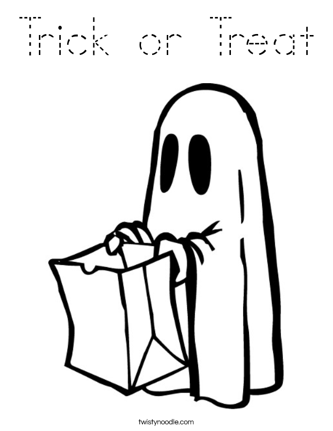 Trick or Treat Coloring Page