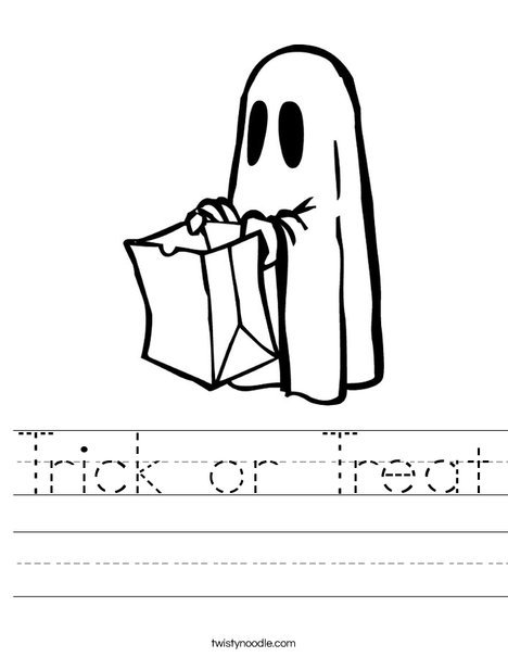 Trick or treating Ghost Worksheet