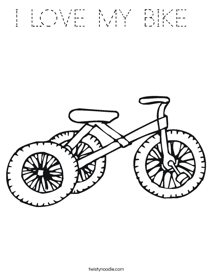 I LOVE MY BIKE  Coloring Page