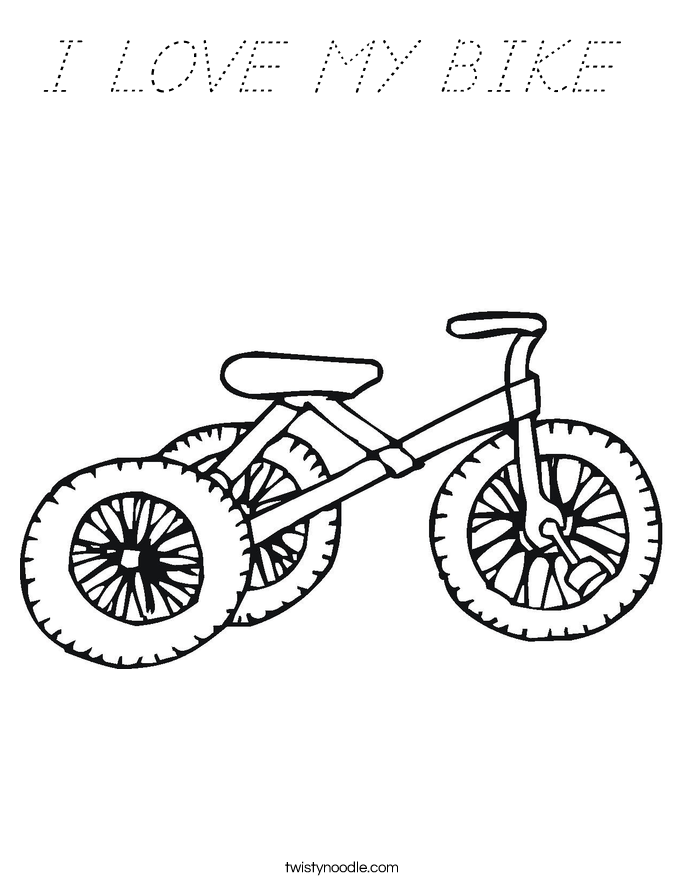 I LOVE MY BIKE  Coloring Page