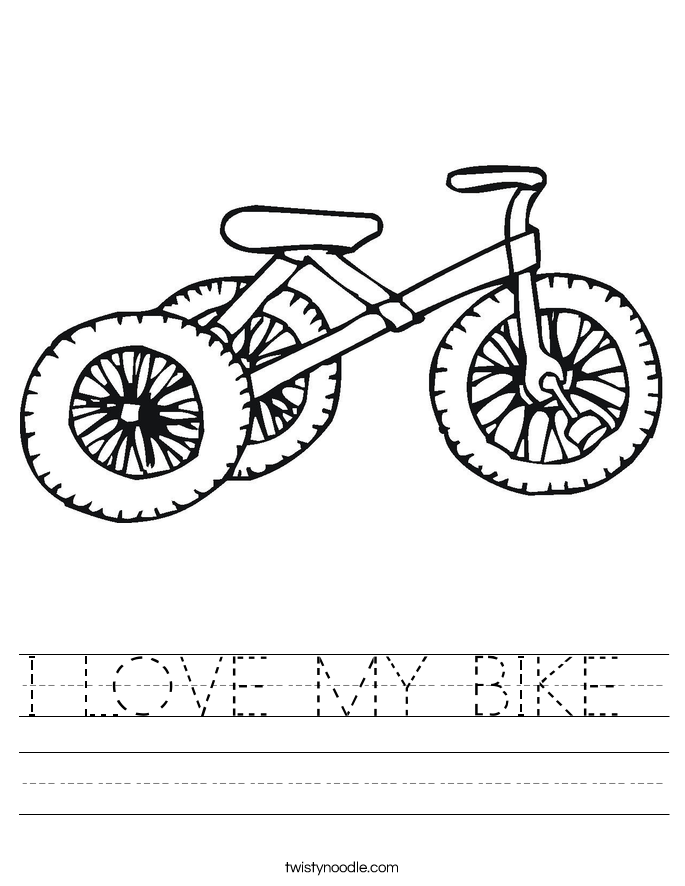 I LOVE MY BIKE  Worksheet