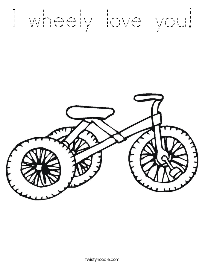 I wheely love you! Coloring Page
