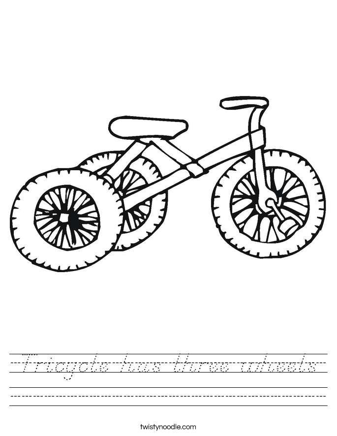 Tricycle has three wheels Worksheet