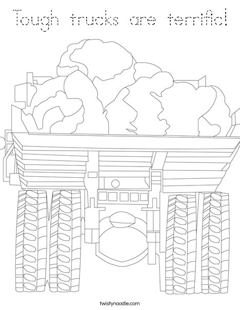 Truck with Rocks Coloring Page