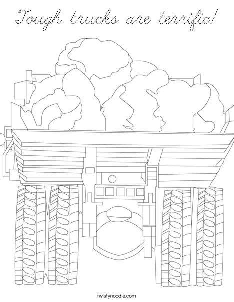 Truck with Rocks Coloring Page