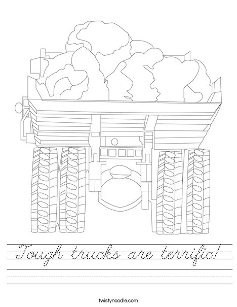 Truck with Rocks Worksheet