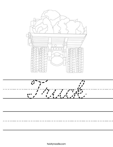 Truck with Rocks Worksheet