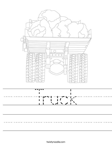 Truck with Rocks Worksheet