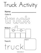 Truck Activity Coloring Page