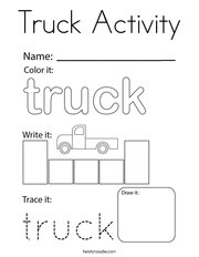 Truck Activity Coloring Page