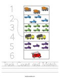 Truck Count and Match Worksheet