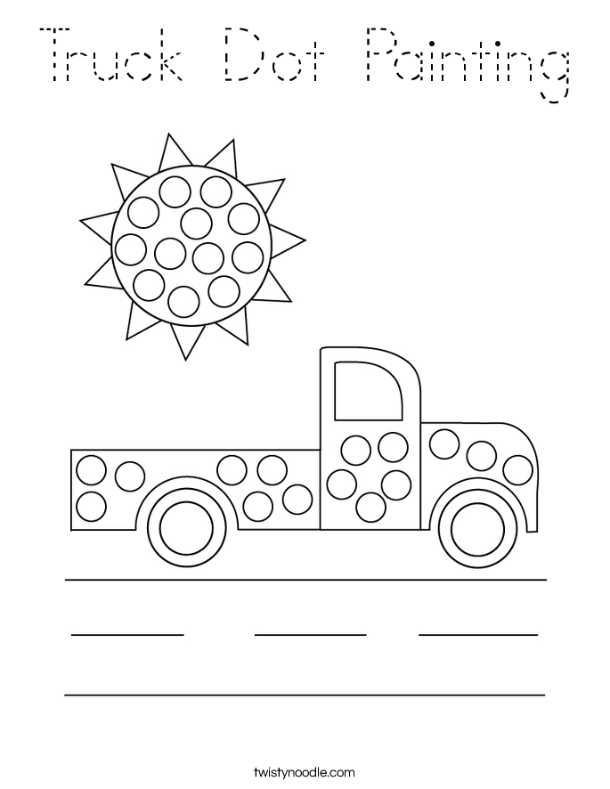 Truck Dot Painting Coloring Page
