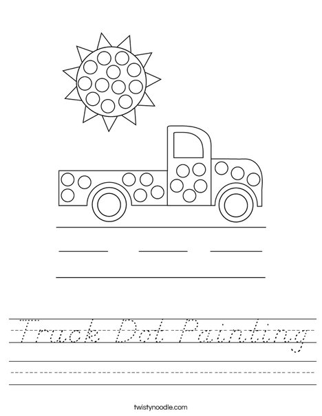 Truck Dot Painting Worksheet