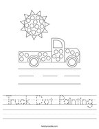 Truck Dot Painting Handwriting Sheet