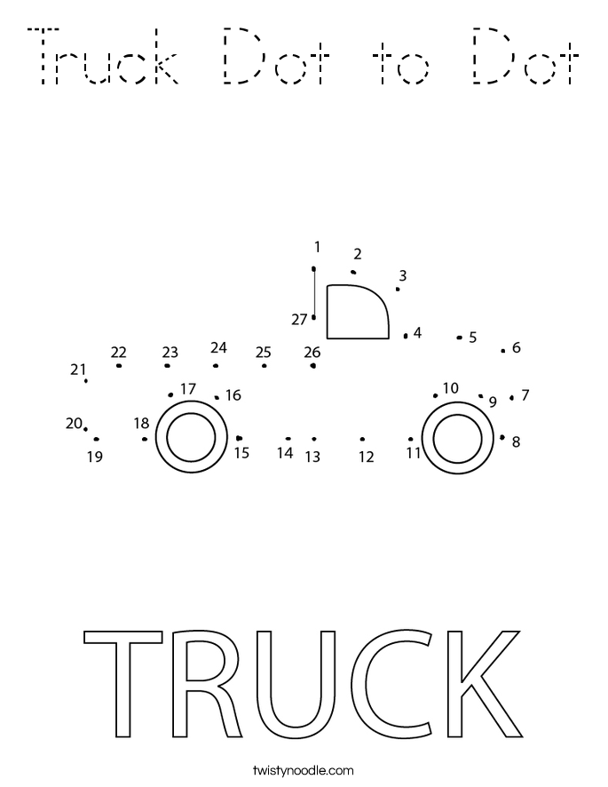 Truck Dot to Dot Coloring Page