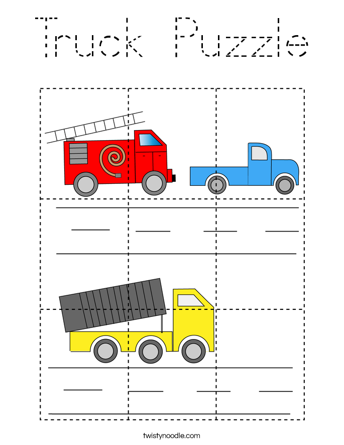 Truck Puzzle Coloring Page