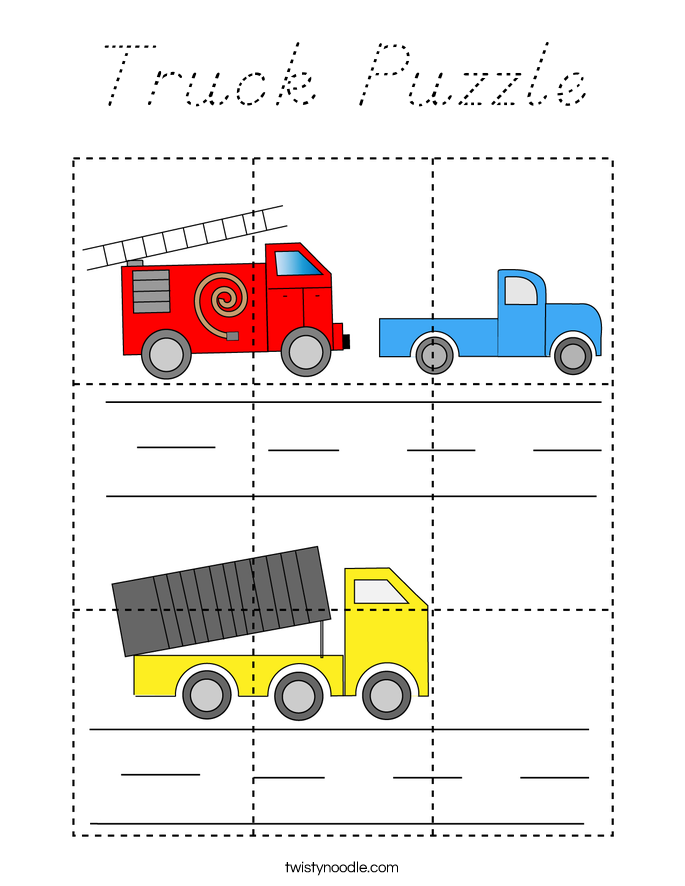 Truck Puzzle Coloring Page