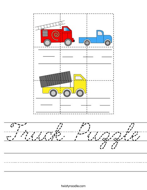 Truck Puzzle Worksheet
